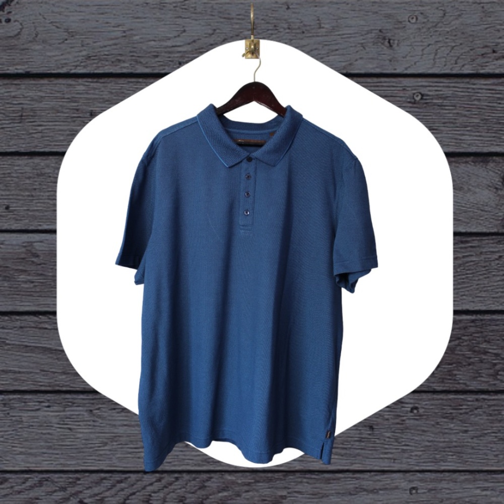 Perry Ellis Collared Quarter Button Polo Shirt